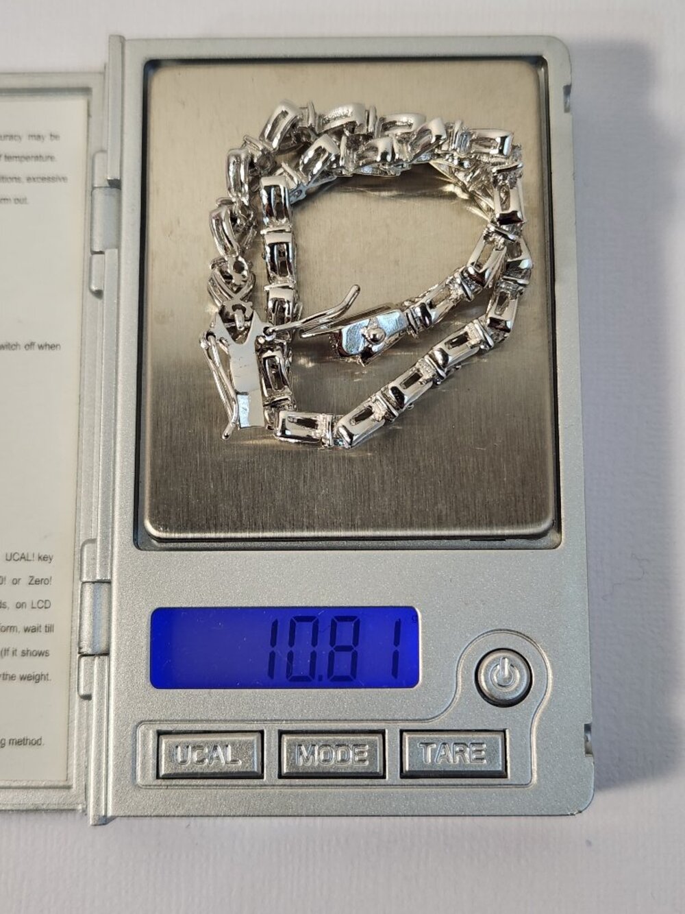 ITALY VTG True VTG 10K White Gold Heart Link Tennis Bracelet 7” 10.81g - Picture 14 of 14